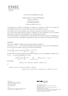 Mathématiques I 2004 Classe Prepa B/L ESSEC