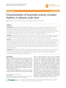 Characterization of locomotor activity circadian rhythms in athymic nude mice