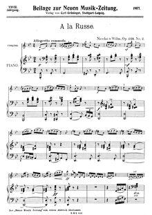 Partition No.2 - A la Russe, pièces pour violon et Piano, Op.224