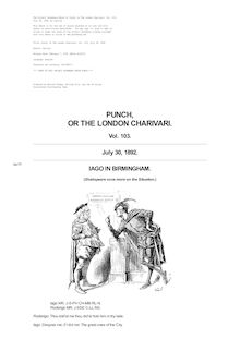 Punch, or the London Charivari, Volume 103, July 30, 1892