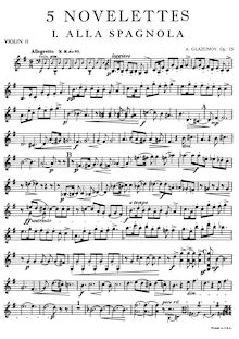 Partition violon 2, Five Novelettes, Glazunov, Aleksandr
