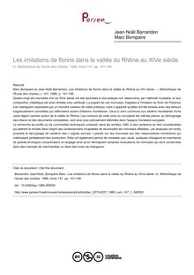 Les imitations de florins dans la vallée du Rhône au XIVe siècle - article ; n°1 ; vol.147, pg 141-199