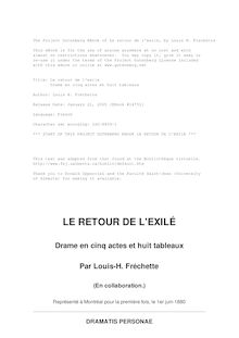 Le retour de l exilé par Louis Fréchette