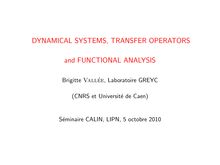 DYNAMICAL SYSTEMS TRANSFER OPERATORS