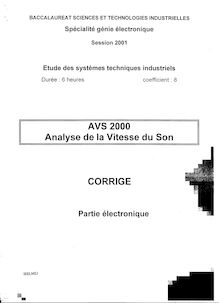 Corrige BAC TECHNOLOGIQUE Etude des systemes techniques industriels 2001 STIELEC