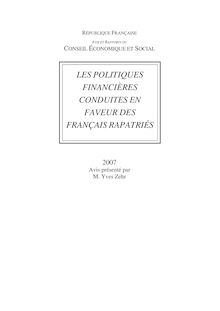 Les politiques financières conduites en faveur des Français rapatriés