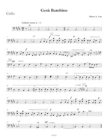 Partition violoncelles, Trombone, basson, Gesù bambino, The Infant Jesus ; Jesu Redemptor ; Christmas Anthem