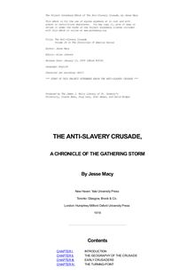 An Anti-Slavery Crusade; a chronicle of the gathering storm