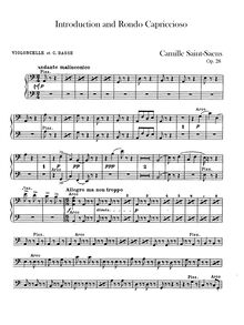 Partition violoncelles / Basses, Introduction et Rondo capriccioso, Op.28