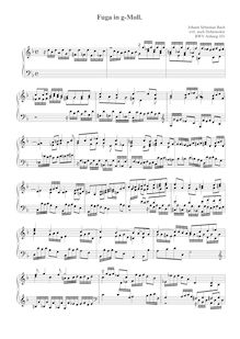 Partition complète, Fugue en G minor, BWV Anh.101, G minor, Bach, Johann Sebastian