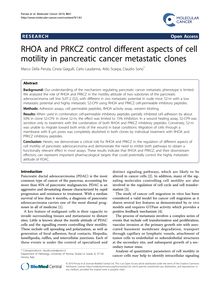 RHOA and PRKCZ control different aspects of cell motility in pancreatic cancer metastatic clones