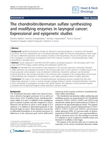 The chondroitin/dermatan sulfate synthesizing and modifying enzymes in laryngeal cancer: Expressional and epigenetic studies