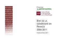 Etude « Etat des lieux de la générosité 2007-2011″. 