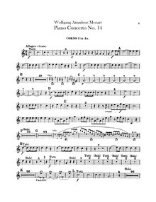 Partition cor 1, 2 (en E♭), Piano Concerto No.14, Piano Concerto No.14