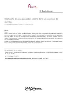 Recherche d une organisation interne dans un ensemble de données - article ; n°2 ; vol.75, pg 575-597