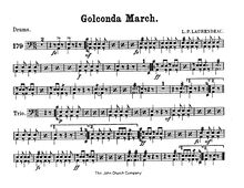 Partition batterie, Golconda March, A♭ major and D♭ major, Laurendeau, Louis Philippe