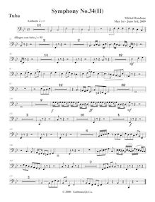 Partition Tuba, Symphony No.34, F major, Rondeau, Michel