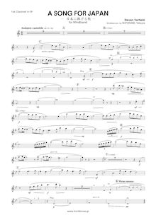 Partition B♭ clarinette 1, A Song pour Japan, Verhelst, Steven