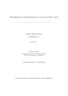 Photographie et anthropologie en France au XIXe siècle
