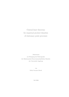 Central limit theorems for empirical product densities of stationary point processes [Elektronische Ressource] / von Stella Veronica David
