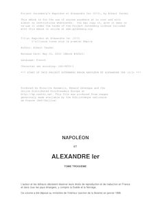 Napoléon et Alexandre Ier (3/3) par Albert Vandal