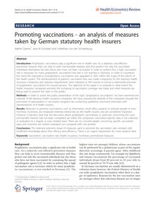 Promoting vaccinations - an analysis of measures taken by German statutory health insurers