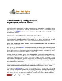 Almost certainly Energy-efficient Lighting for people s homes