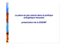 La place du gaz naturel dans la politique énergétique française ...