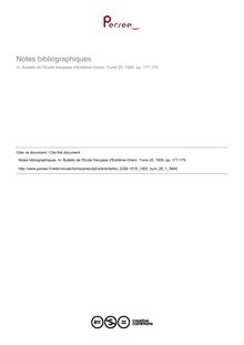 Notes bibliographiques - article ; n°1 ; vol.20, pg 177-179