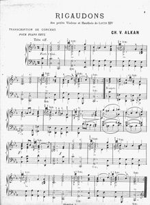 Partition , Rigaudons, Souvenirs de Musique de Chambre, Souvenirs de Musique de Chambre: 6 Partitions pour Piano seul