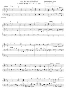 Partition complète, Jesu, der du meine Seele, Jesus, by whom my soul par Johann Sebastian Bach