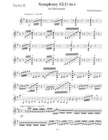 Partition violons II, Symphony No.2, E minor, Rondeau, Michel