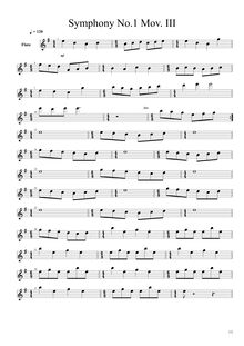 Partition flûte Mov. III, Symphony No.1 en E minor, E minor, Chase, Alex