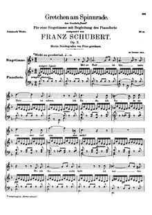 Partition complète, Gretchen am Spinnrade, D.118 (Op.2), Gretchen at the Spinning-Wheel par Franz Schubert