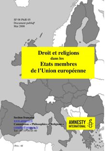 Droit et religions Etats membres de l Union européenne