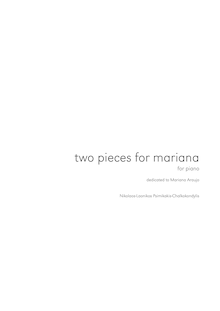 Partition complète, 2 pièces pour Mariana, Psimikakis-Chalkokondylis, Nikolaos-Laonikos