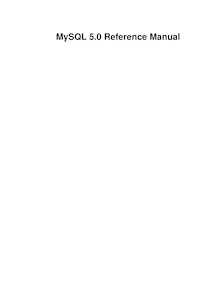 MySQL 5.0 Reference Manual