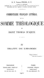 Commentaire français littéral de la Somme théologique (tome 4