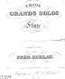 Partition flûte , partie (Nos.1-3), 3 Grand Solos pour flûte, Op.57