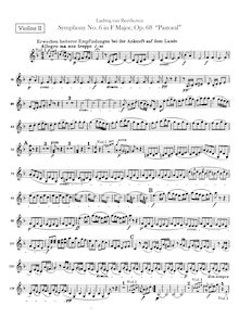 Partition violons II, Symphony No.6, Pastoral, F major, Beethoven, Ludwig van