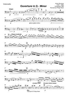 Partition violoncelle, Overture en G minor, G Minor, Bruckner, Anton