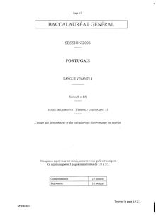 Baccalaureat 2006 lv1 portugais sciences economiques et sociales