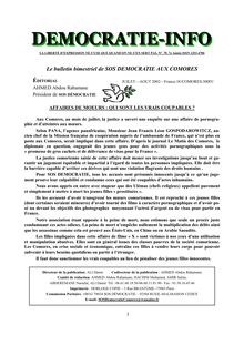 Le bulletin bimestriel de SOS DEMOCRATIE AUX COMORES ...