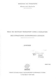 Rôle du secteur transport dans l évolution des structures économiques locales. : 7110_2