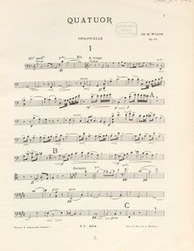 Partition de violoncelle, Piano quatuor, Quatuor, pour piano, violon, alto et violoncelle, Op.66