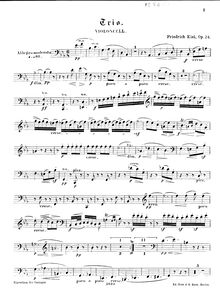 Partition de violoncelle, Piano Trio, E flat major, Kiel, Friedrich