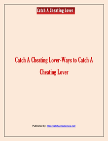 Ways to Catch A Cheating Lover