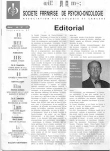 17 Bulletin Société Française de Psycho-Oncologie sept. 1997