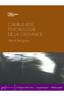 Camille BOS. — Psychologie de la croyance