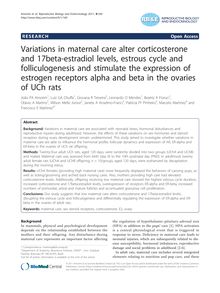 Variations in maternal care alter corticosterone and 17beta-estradiol levels, estrous cycle and folliculogenesis and stimulate the expression of estrogen receptors alpha and beta in the ovaries of UCh rats
